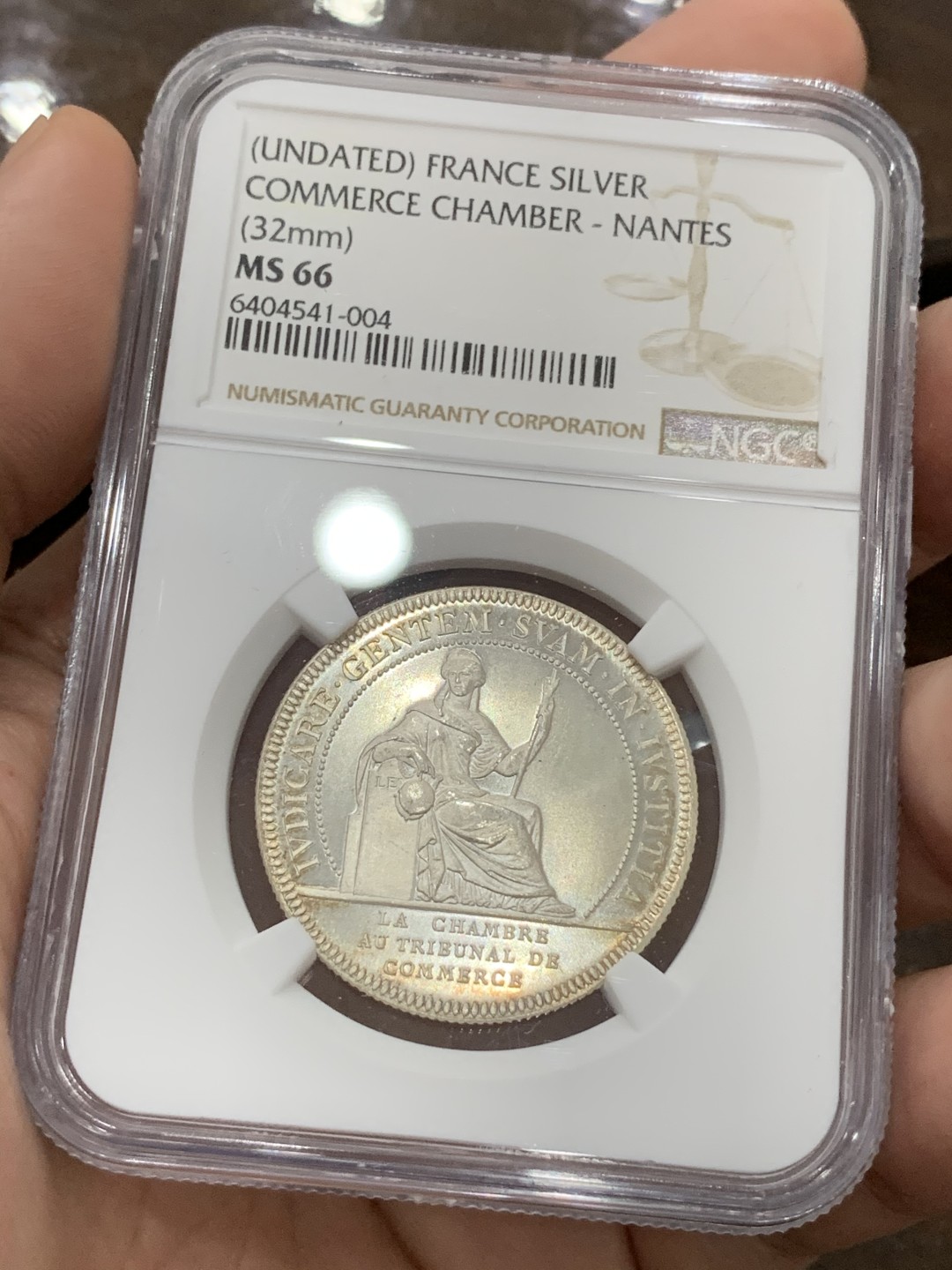 《竞宝斋》第75场-本周日，周一2场连拍（全场不限金额包邮） NGC-MS66 法国十九世纪 南特大帆船 JETON代用银币 顶级品相