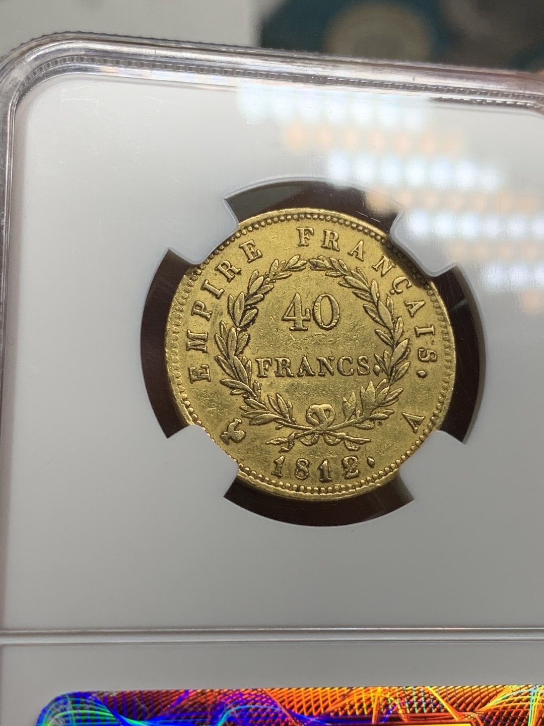 《竞宝斋》第75场-本周日，周一2场连拍（全场不限金额包邮） NGC XF45 1812年法国拿破仑一世40法郎金币 拿皇40F，价格一直在涨