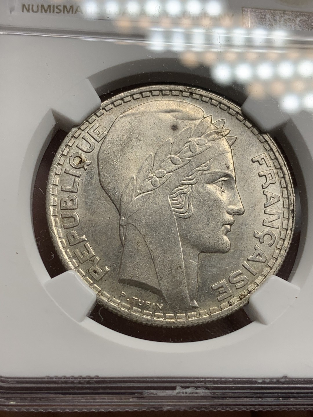 《竞宝斋》第75场-本周日，周一2场连拍（全场不限金额包邮） NGC-MS63 法国 1929年 谷物女神 20法郎 顶级好品 平时见到的都是XF品相