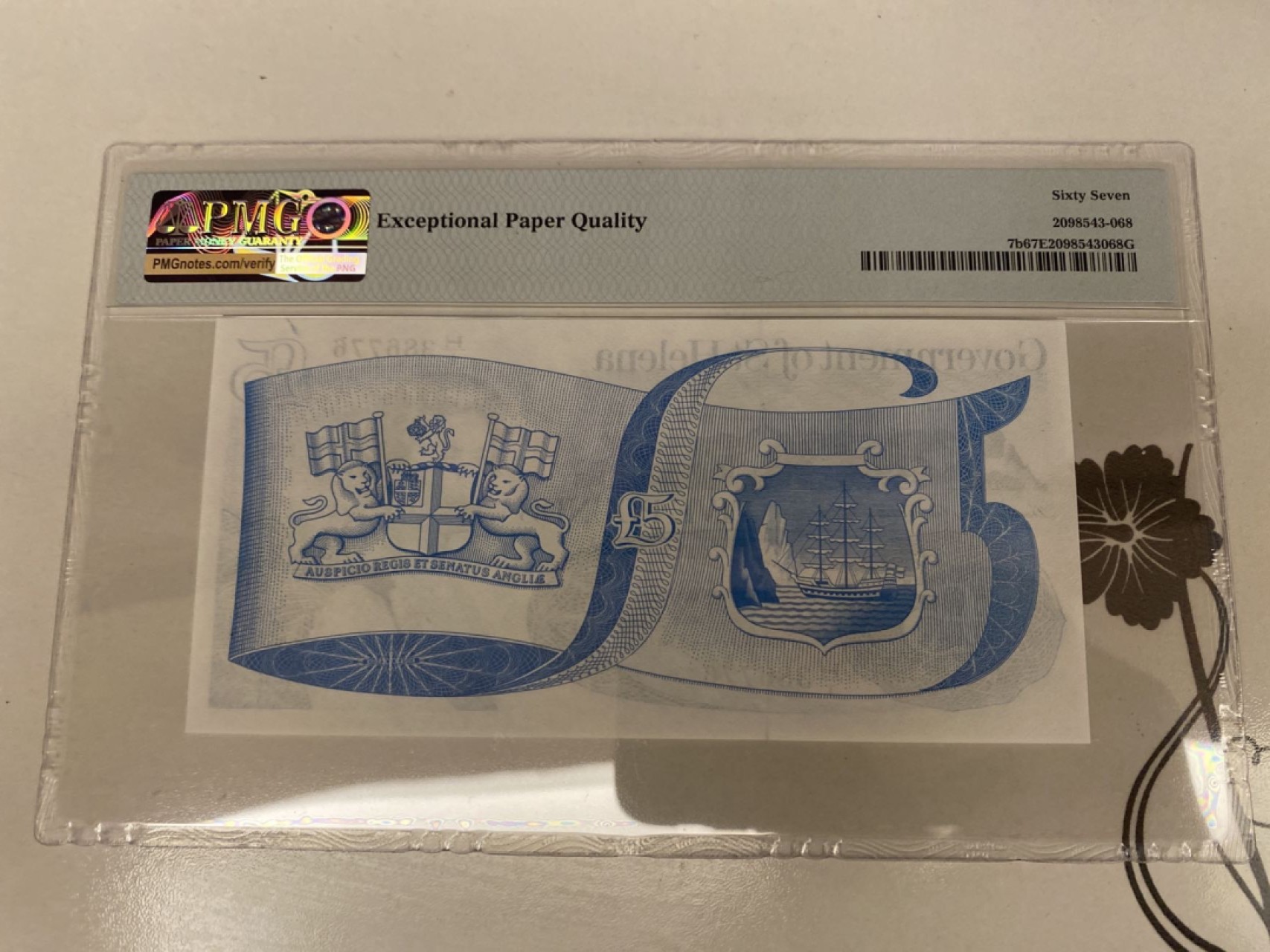 收藏联盟Quantum Auction 第176期拍卖 1981年圣赫勒拿5镑 女王钞 PMG67E