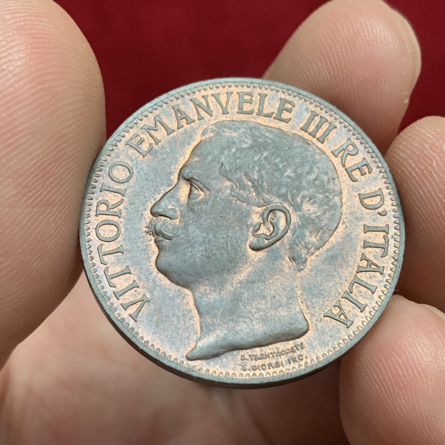 《竞宝斋》第75场-本周日，周一2场连拍（全场不限金额包邮） UNC 带光 意大利1911年 建国10分，意大利币艺术性巅峰之作