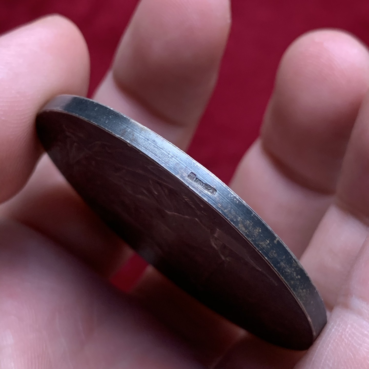 《竞宝斋》第75场-本周日，周一2场连拍（全场不限金额包邮） 原盒法国1900年左右工业少女城市景观镀银大铜章 50mm，55克，BRONZE铜标