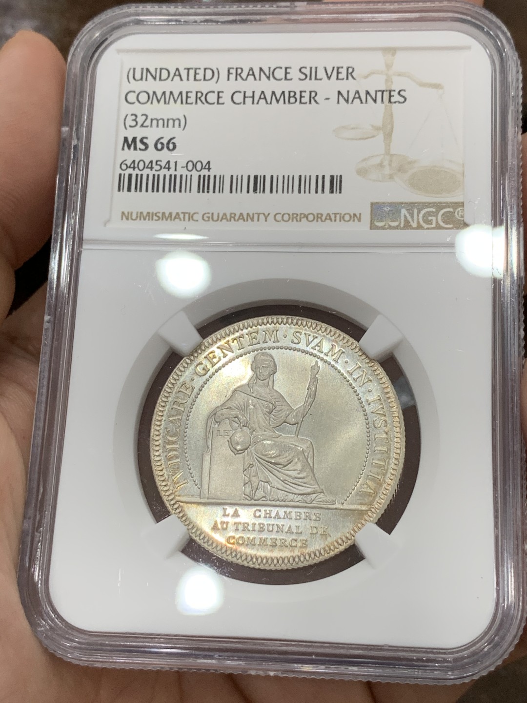 《竞宝斋》第75场-本周日，周一2场连拍（全场不限金额包邮） NGC-MS66 法国十九世纪 南特大帆船 JETON代用银币 顶级品相