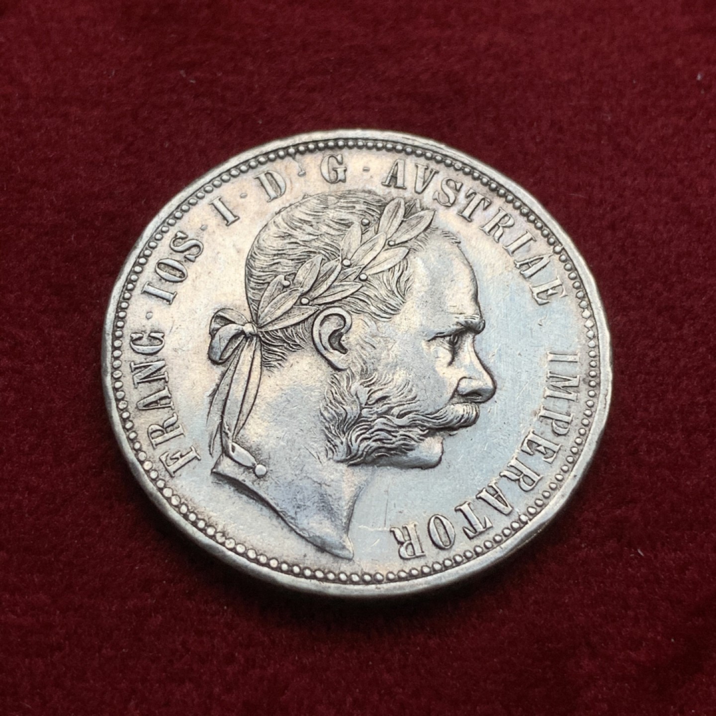 《竞宝斋》第75场-本周日，周一2场连拍（全场不限金额包邮） 奥匈帝国 1879年 1F 银币一枚 原味好细节