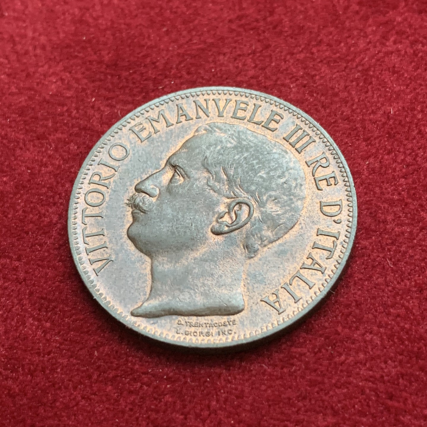 《竞宝斋》第75场-本周日，周一2场连拍（全场不限金额包邮） UNC 带光 意大利1911年 建国10分，意大利币艺术性巅峰之作