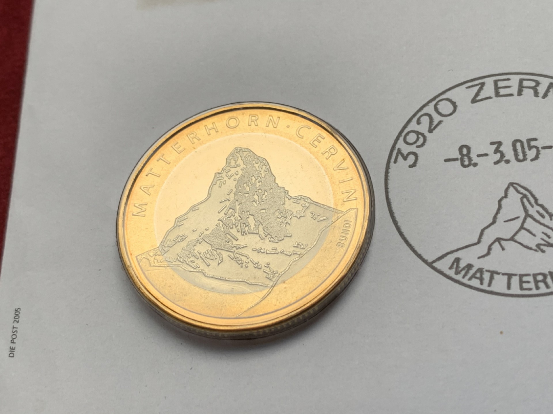 《竞宝斋》第75场-本周日，周一2场连拍（全场不限金额包邮） 2004年 瑞士10法郎 马特洪峰 双色纪念币 邮币封