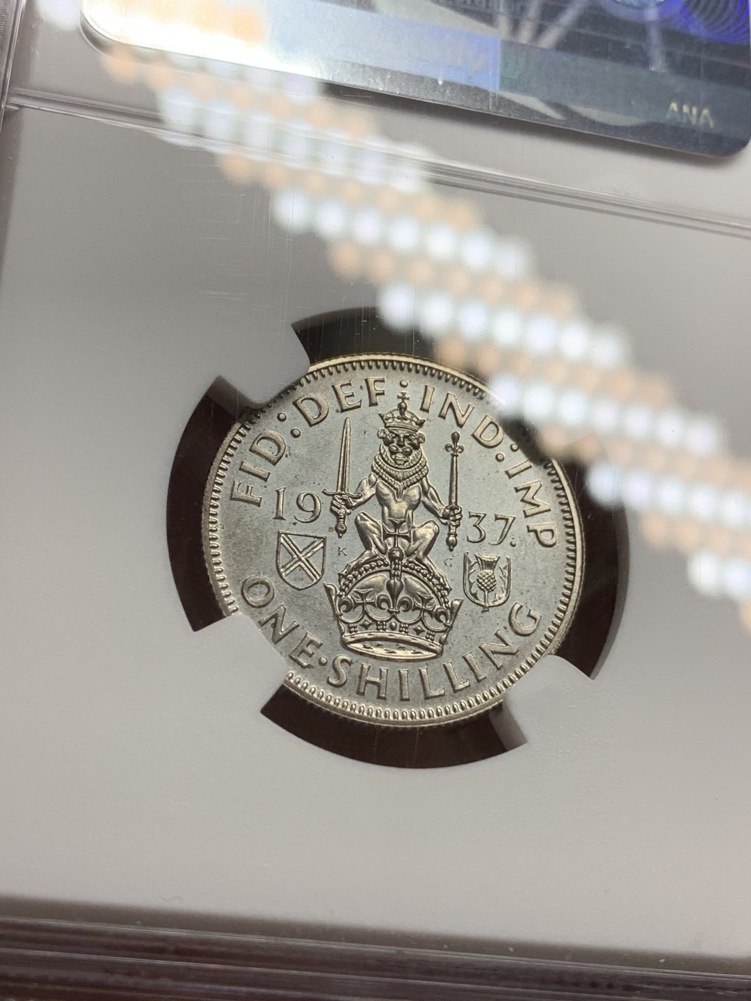 《竞宝斋》第75场-本周日，周一2场连拍（全场不限金额包邮） NGC-PF62 英国 1937年 苏格兰1先令银币 乔治六世登基精制币