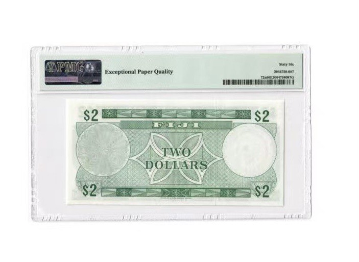 收藏联盟Quantum Auction 第176期拍卖 斐济1974年2元 PMG66 初版百位号 少见