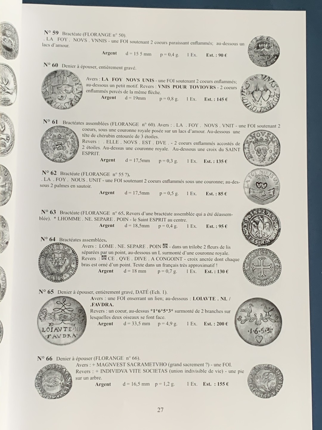 《竞宝斋》第75场-本周日，周一2场连拍（全场不限金额包邮） 法国 结婚 纪念章 目录  厚达 320页 重达1.6公斤 A4纸大小 亏运费的品种 不过介绍的非常详细  版本众多