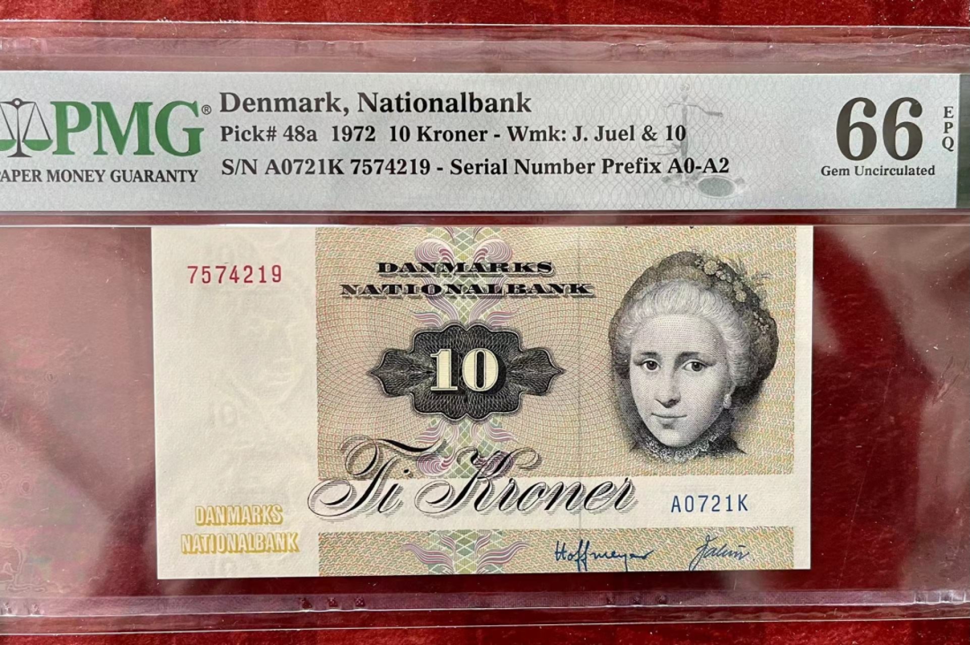 收藏联盟Quantum Auction 第176期拍卖 丹麦1972年10克朗 PMG66 首发年首发冠号 小灰鸭