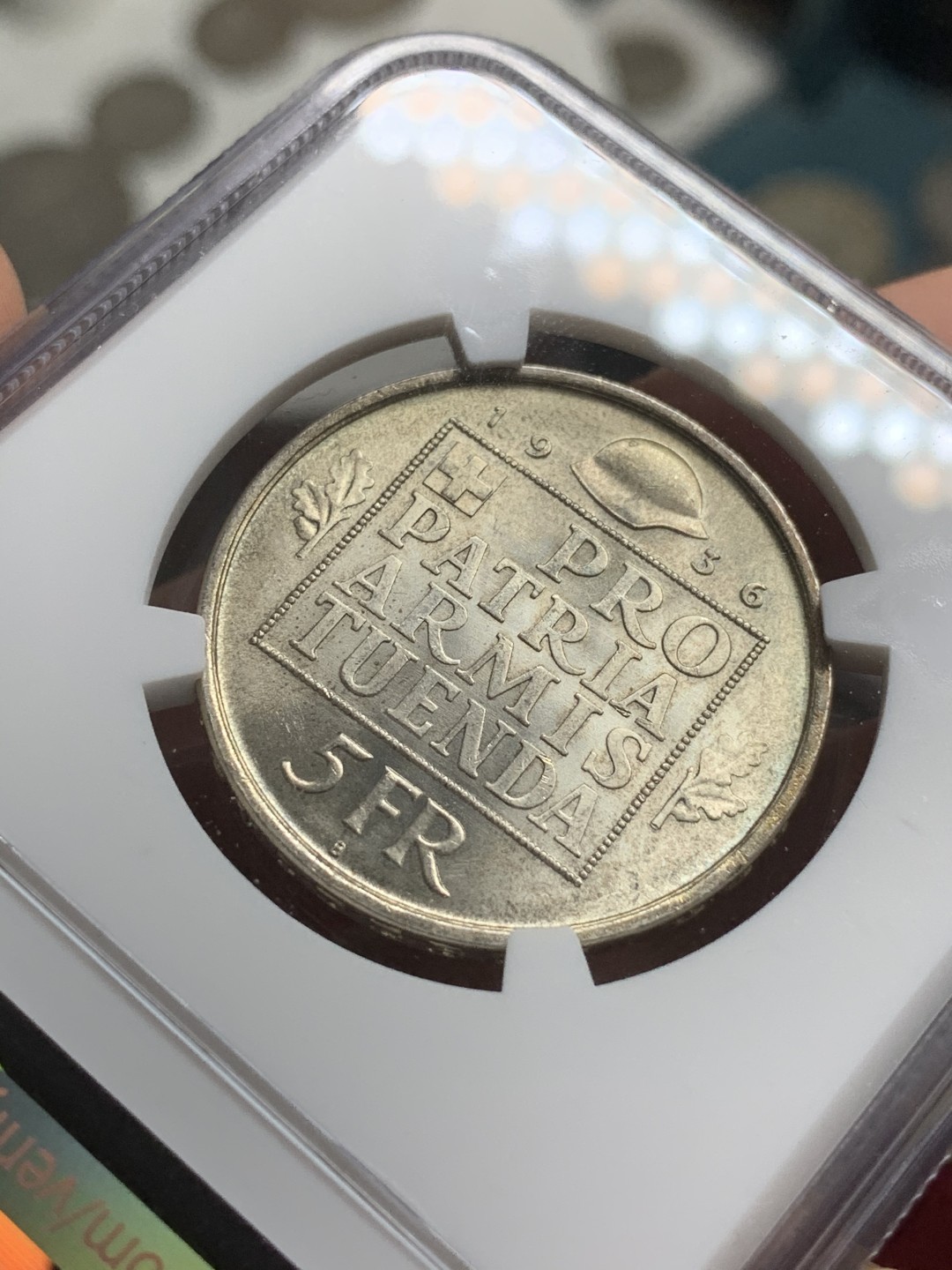 《竞宝斋》第75场-本周日，周一2场连拍（全场不限金额包邮） NGC-MS65 瑞士1936年 联邦基金纪念 5法郎大银币 顶级品相