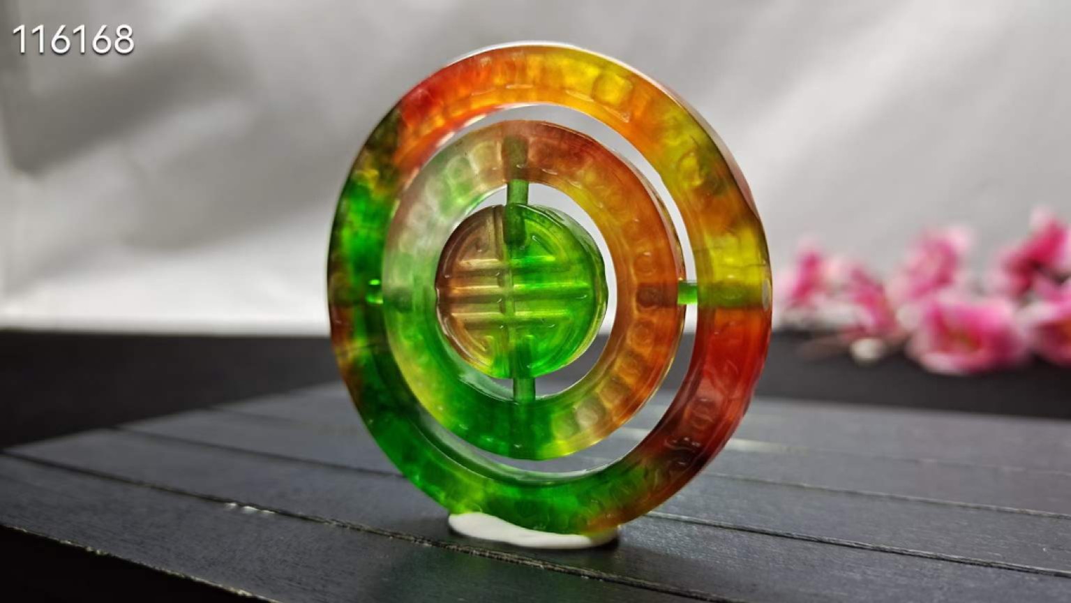 顶级龙石种多彩翡翠时来运转挂件