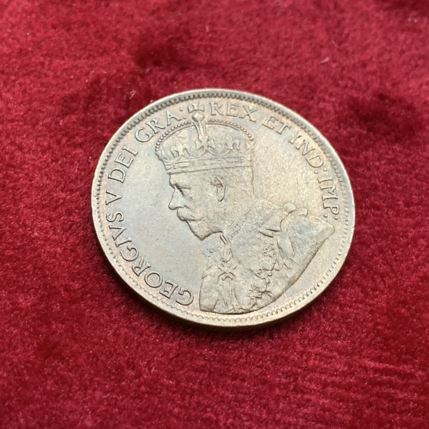 《竞宝斋》第75场-本周日，周一2场连拍（全场不限金额包邮） 好品 英属加拿大 1914年 乔治五世1分铜币 巧克力包浆 高点具在 细节好 出厂状态