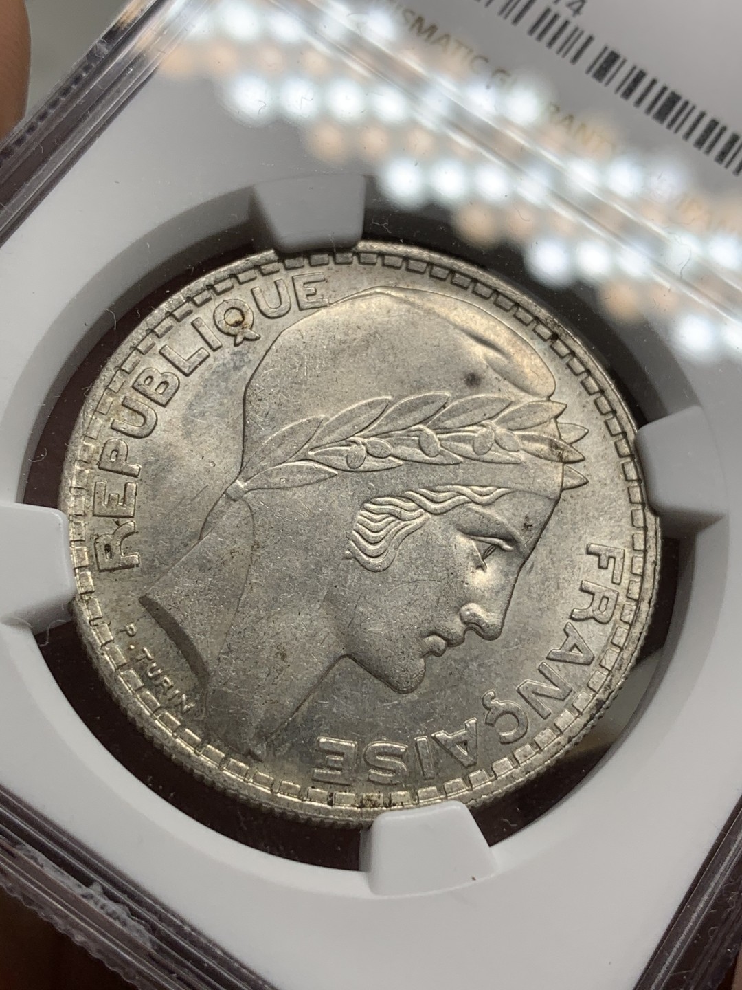 《竞宝斋》第75场-本周日，周一2场连拍（全场不限金额包邮） NGC-MS63 法国 1929年 谷物女神 20法郎 顶级好品 平时见到的都是XF品相