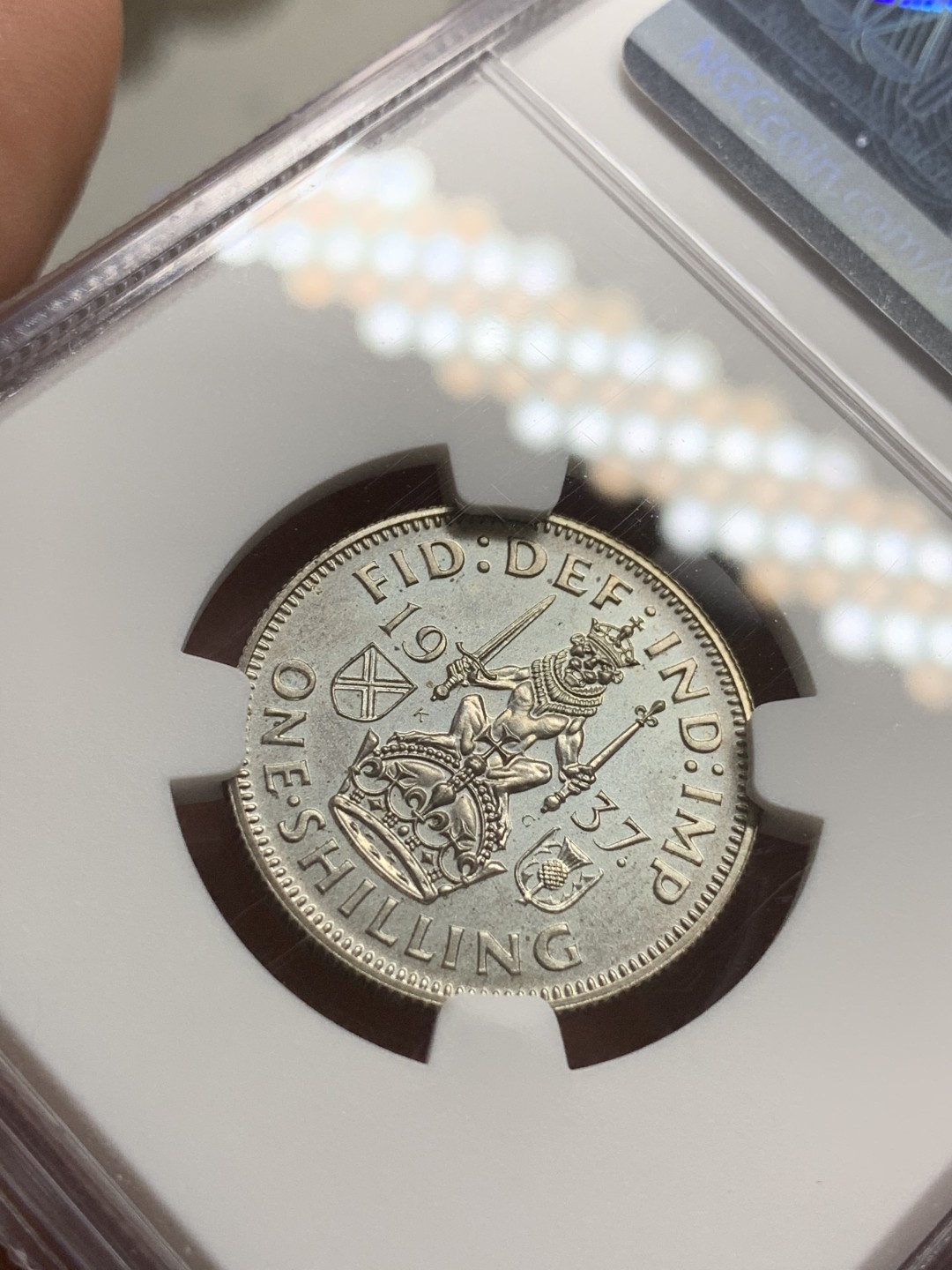 《竞宝斋》第75场-本周日，周一2场连拍（全场不限金额包邮） NGC-PF62 英国 1937年 苏格兰1先令银币 乔治六世登基精制币