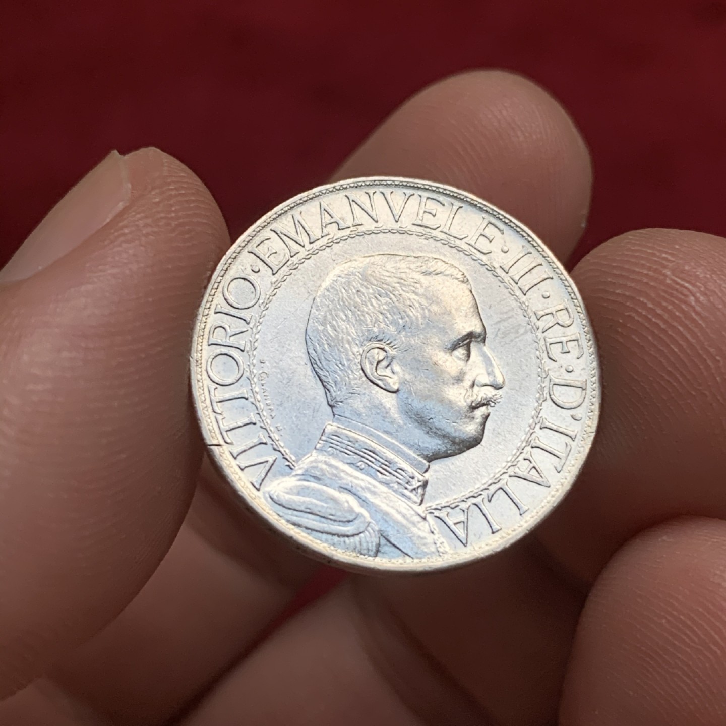 《竞宝斋》第75场-本周日，周一2场连拍（全场不限金额包邮） 原光 UNC 好品 意大利1913年 少⻅ 圈版 女神⻢⻋ 里拉 银币