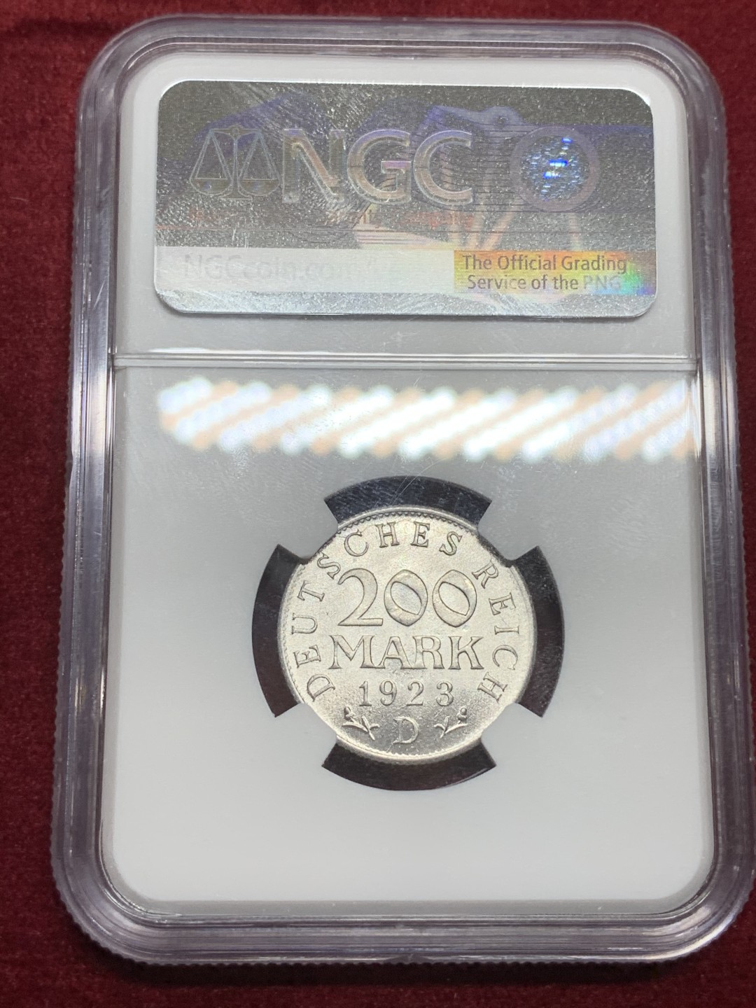 《竞宝斋》第75场-本周日，周一2场连拍（全场不限金额包邮） NGC MS66 1923D德国200马克 超高分！