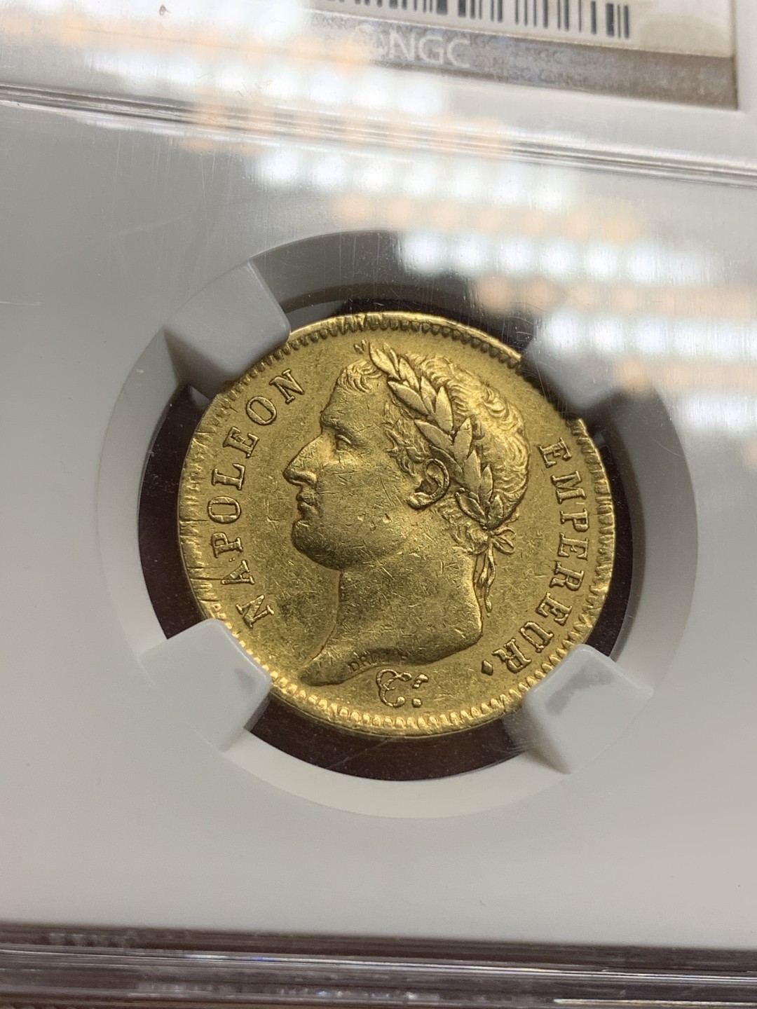 《竞宝斋》第75场-本周日，周一2场连拍（全场不限金额包邮） NGC XF45 1812年法国拿破仑一世40法郎金币 拿皇40F，价格一直在涨