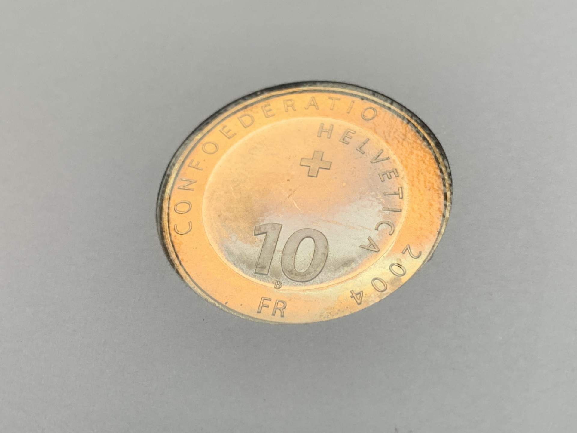 《竞宝斋》第75场-本周日，周一2场连拍（全场不限金额包邮） 2004年 瑞士10法郎 马特洪峰 双色纪念币 邮币封