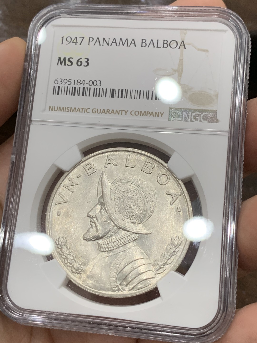 《竞宝斋》第75场-本周日，周一2场连拍（全场不限金额包邮） NGC-MS63 巴拿马1947年 美女与牛仔 1元大银币 顶级品相 暴涨的品种