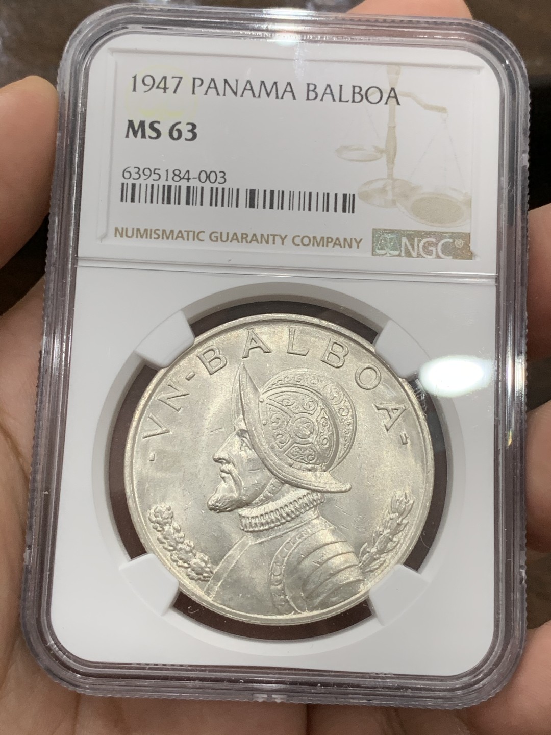 《竞宝斋》第75场-本周日，周一2场连拍（全场不限金额包邮） NGC-MS63 巴拿马1947年 美女与牛仔 1元大银币 顶级品相 暴涨的品种