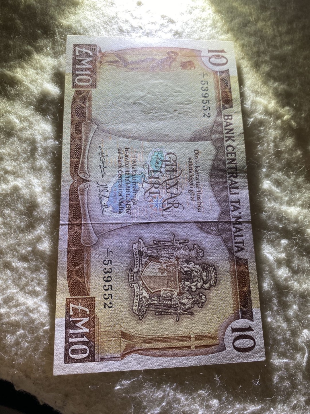 收藏联盟Quantum Auction 第175期拍卖 1967年马耳他10镑彩背船  UNC品相请详参照片