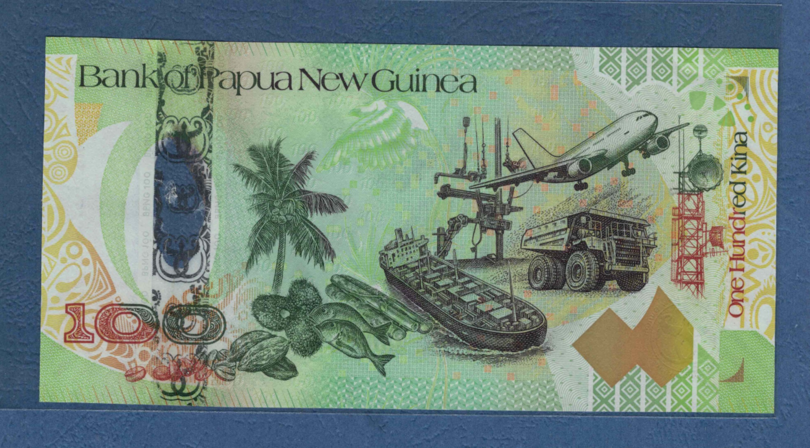巴布亚新几内亚2008年100基那 塑料纪念钞 P-37 大洋洲 实物图 UNC