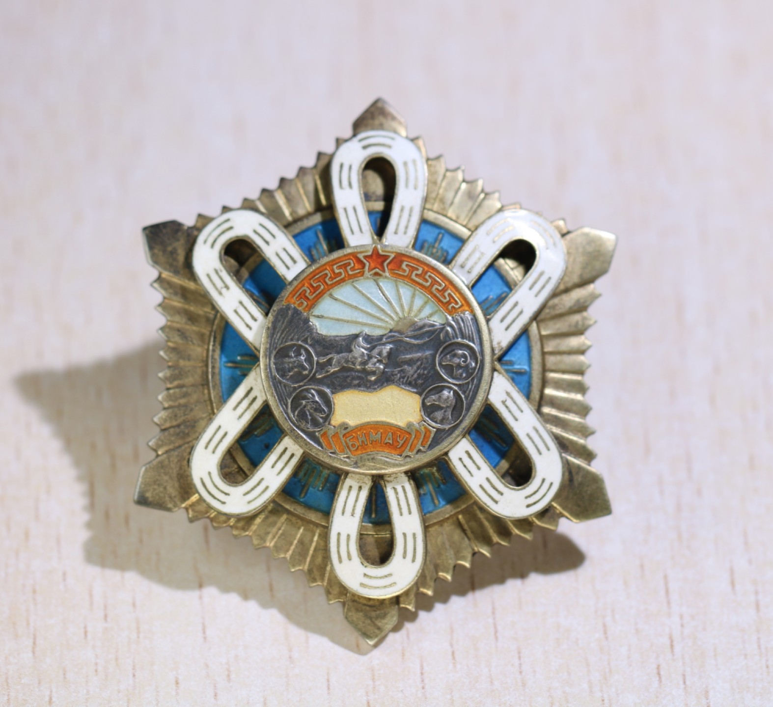 大猫徽章拍卖第197期 蒙古🇲🇳北极星勋章一对 银轮 其中一枚杆小锯 余完好