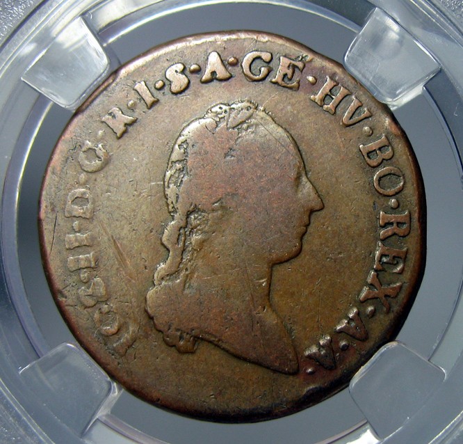 神圣罗马帝国奥地利铜币,1790,1克鲁泽,约瑟夫二世，约24mm,7.0g