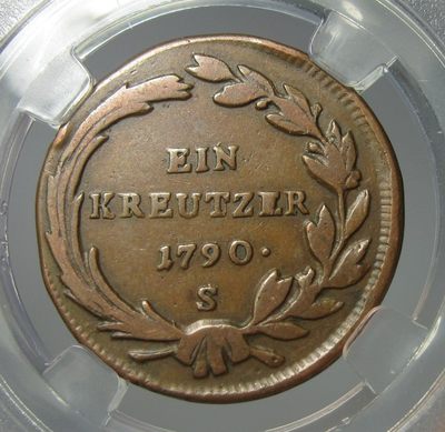 神圣罗马帝国奥地利铜币,1790,1克鲁泽,约瑟夫二世，约24mm,7.0g - 神圣罗马帝国奥地利铜币,1790,1克鲁泽,约瑟夫二世，约24mm,7.0g
