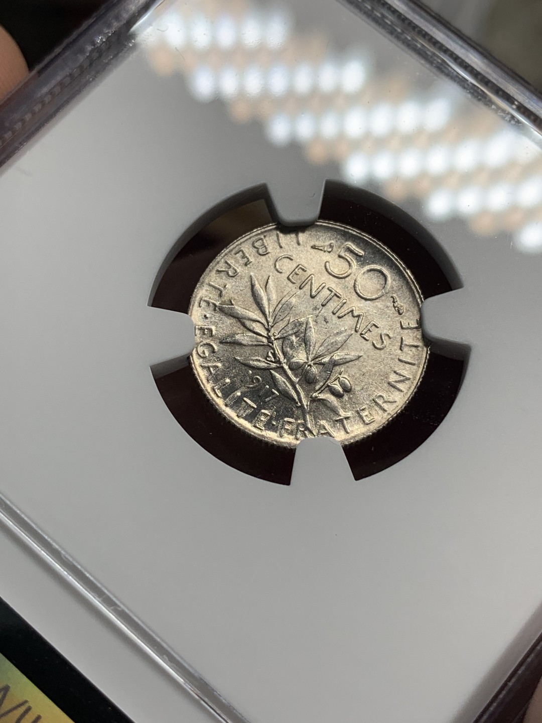 《竞宝斋》第76场-本周日，周一2场连拍（全场不限金额包邮） NGC-MS63 法国1917年 播种女神50分 银币 顶级品相 比较难得