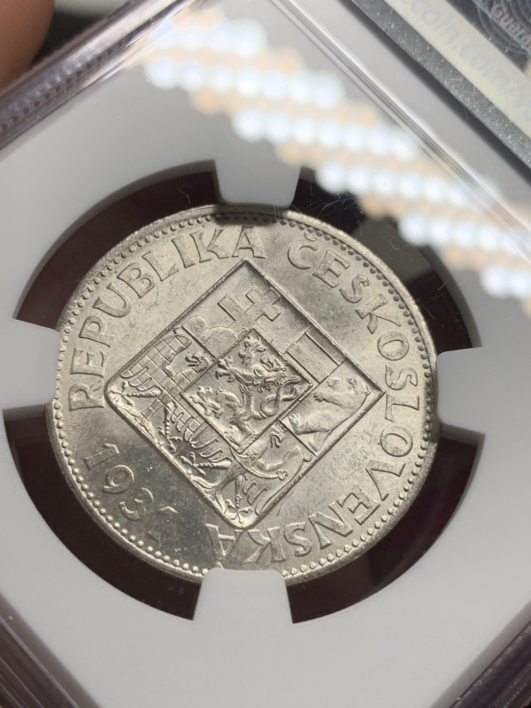 《竞宝斋》第76场-本周日，周一2场连拍（全场不限金额包邮） NGC-MS62 捷克斯洛伐克 1931年10克朗银币 少见品相 