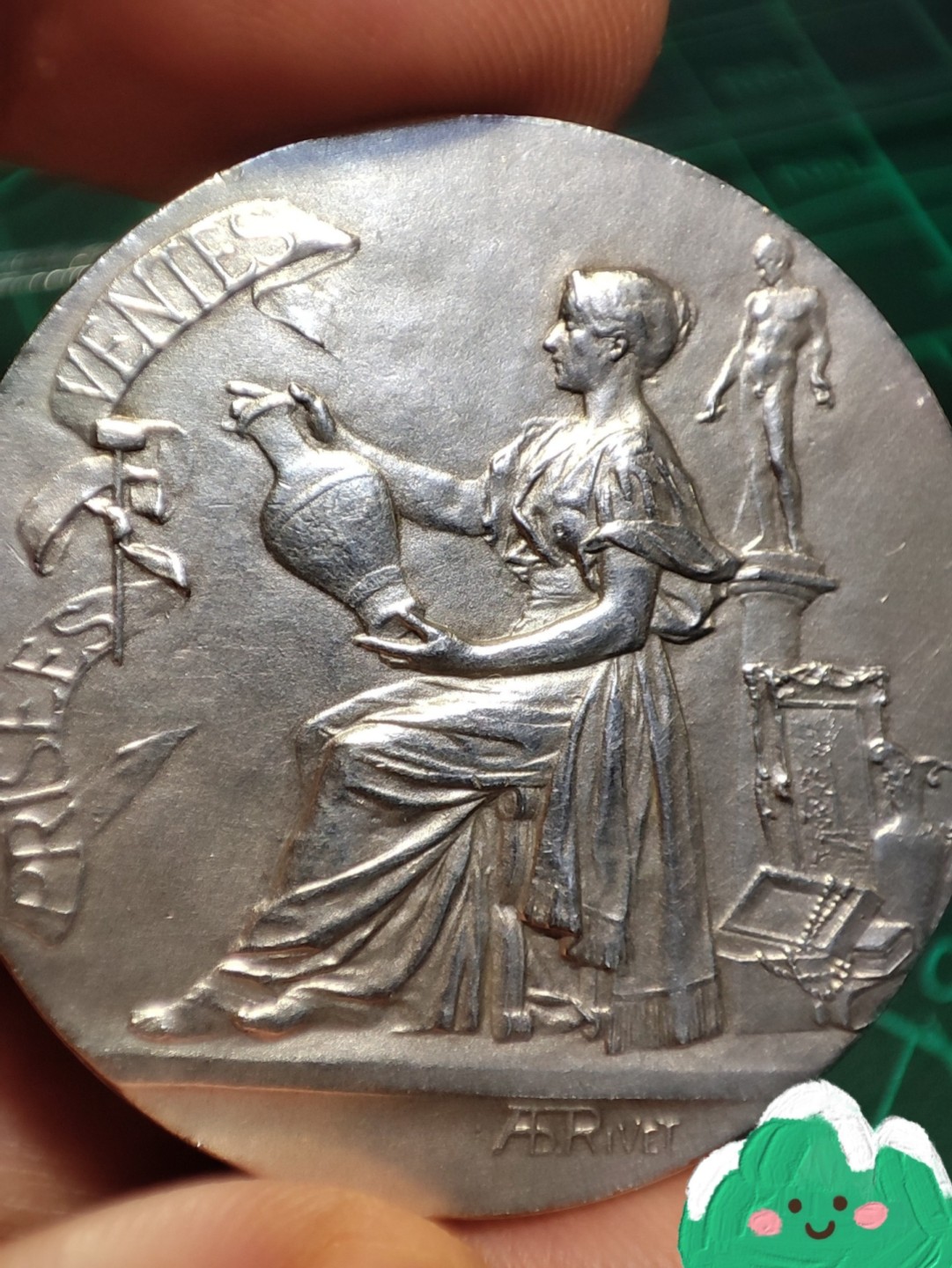 gush小明220721 法国1901年艺术麦朵儿银章 塞纳河拍卖商纪念，李维章牌