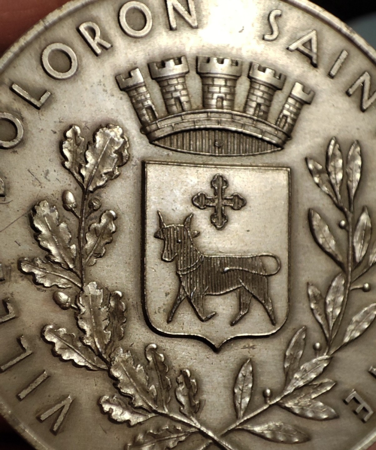 gush小明220721 法国圣玛丽奥隆镇纪念银章 巴黎造币厂950银