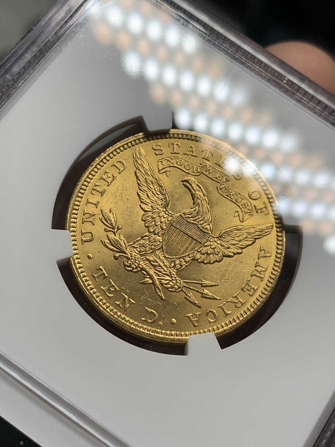 《竞宝斋》第76场-本周日，周一2场连拍（全场不限金额包邮） NGC-MS62 美国 1907年 老鹰 10美元金币 早期自由女神头像 一流的品相 非常少见