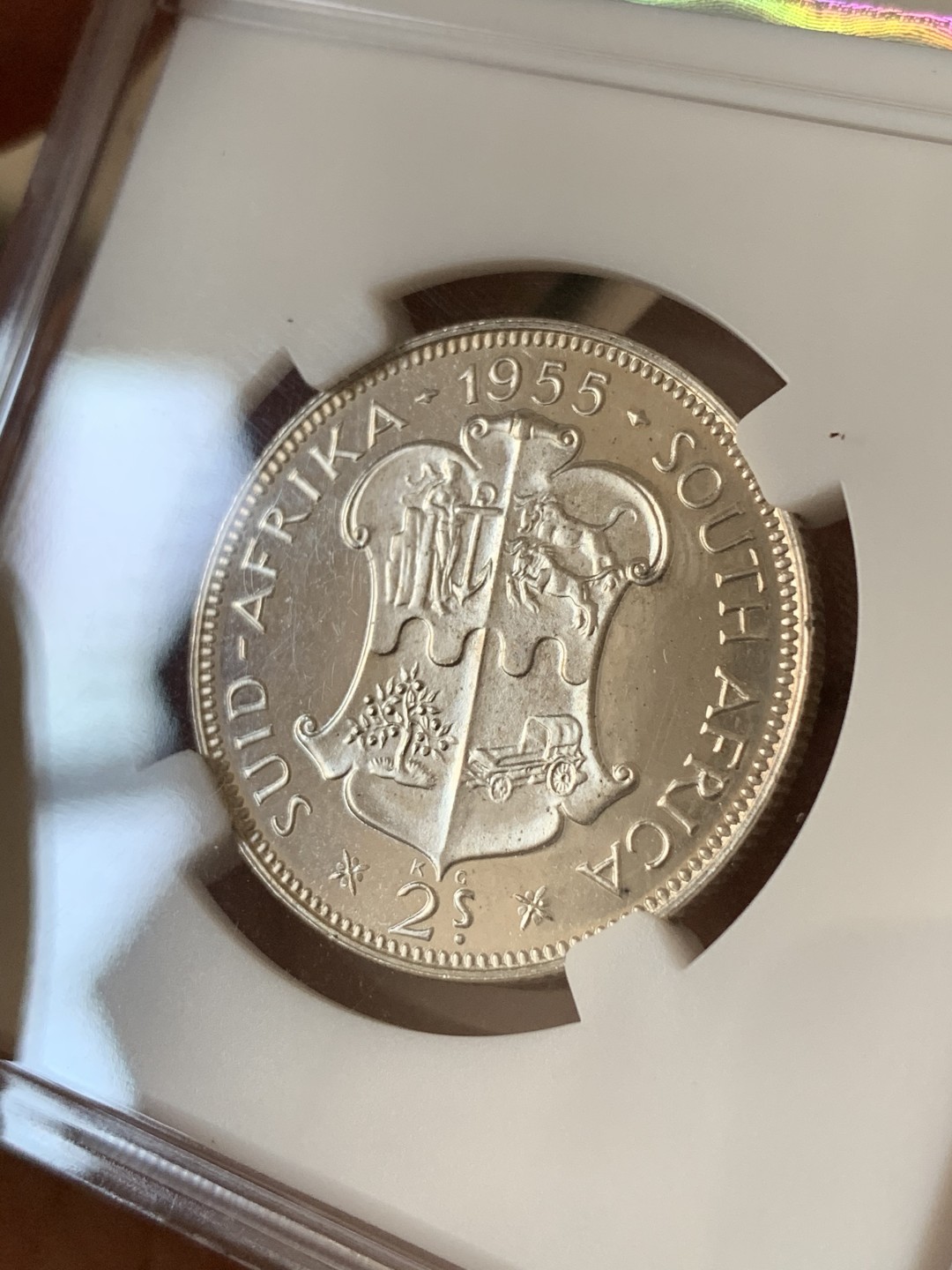 《竞宝斋》第76场-本周日，周一2场连拍（全场不限金额包邮） 南非伊丽莎白女王版（1955年）8枚，三铜五银