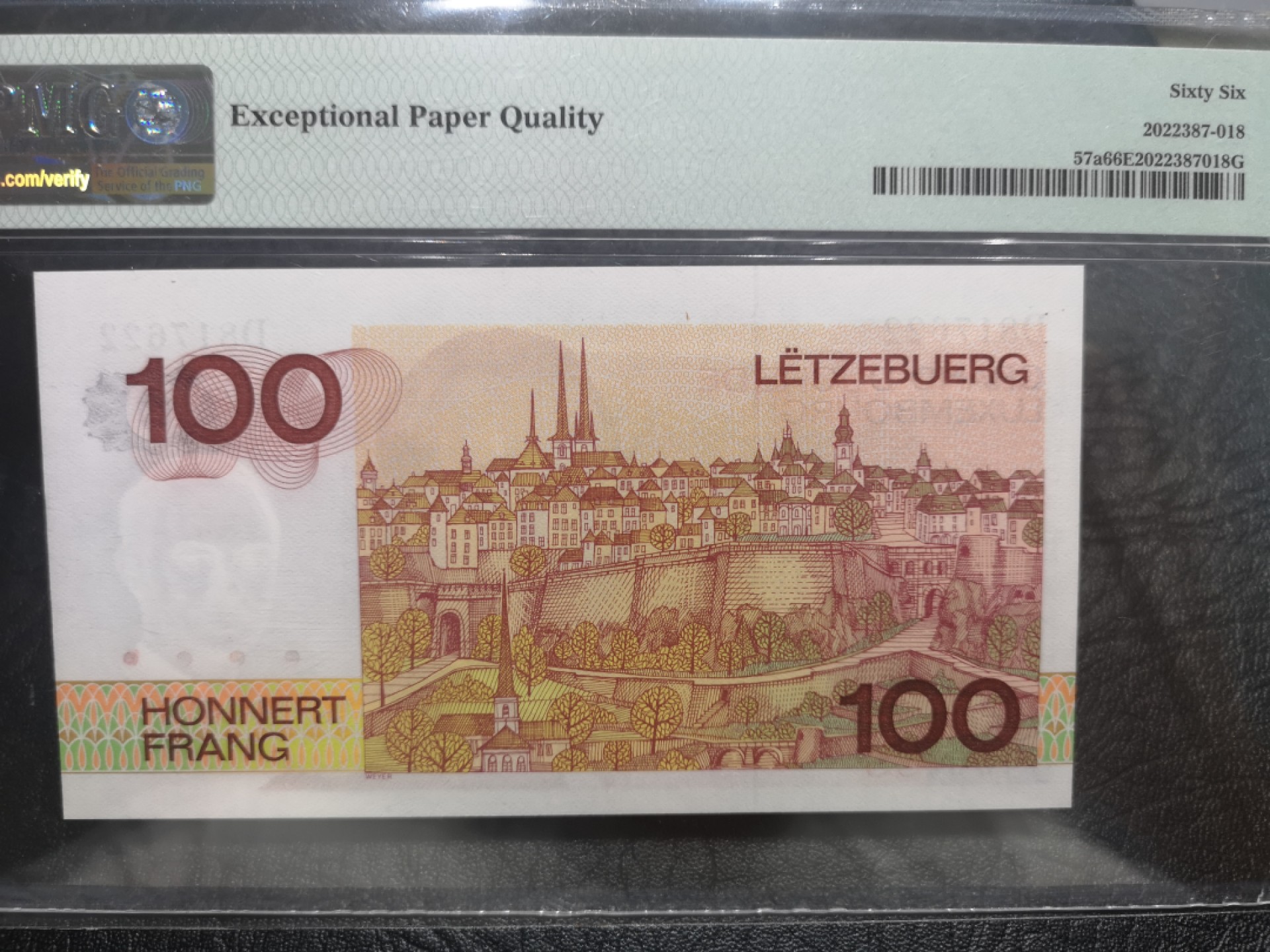 《外钞收藏家》第一百九十期 1980年卢森堡100法郎 PMG66