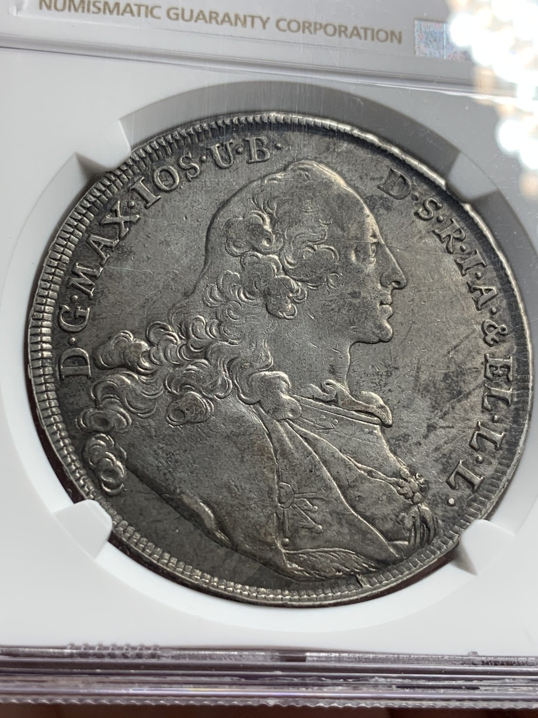 《竞宝斋》第76场-本周日，周一2场连拍（全场不限金额包邮） NGC-XFD 德国巴伐利亚马克西米利安三世 1760年 1泰勒 大银币 