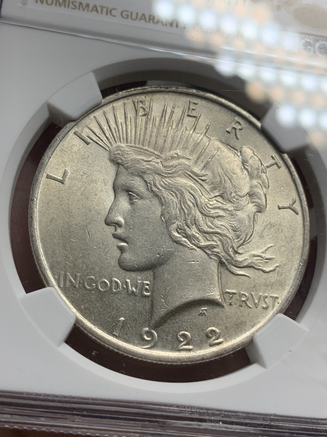 《竞宝斋》第76场-本周日，周一2场连拍（全场不限金额包邮） NGC-MS62 美国 1922年和平一元 大银币 一流品相