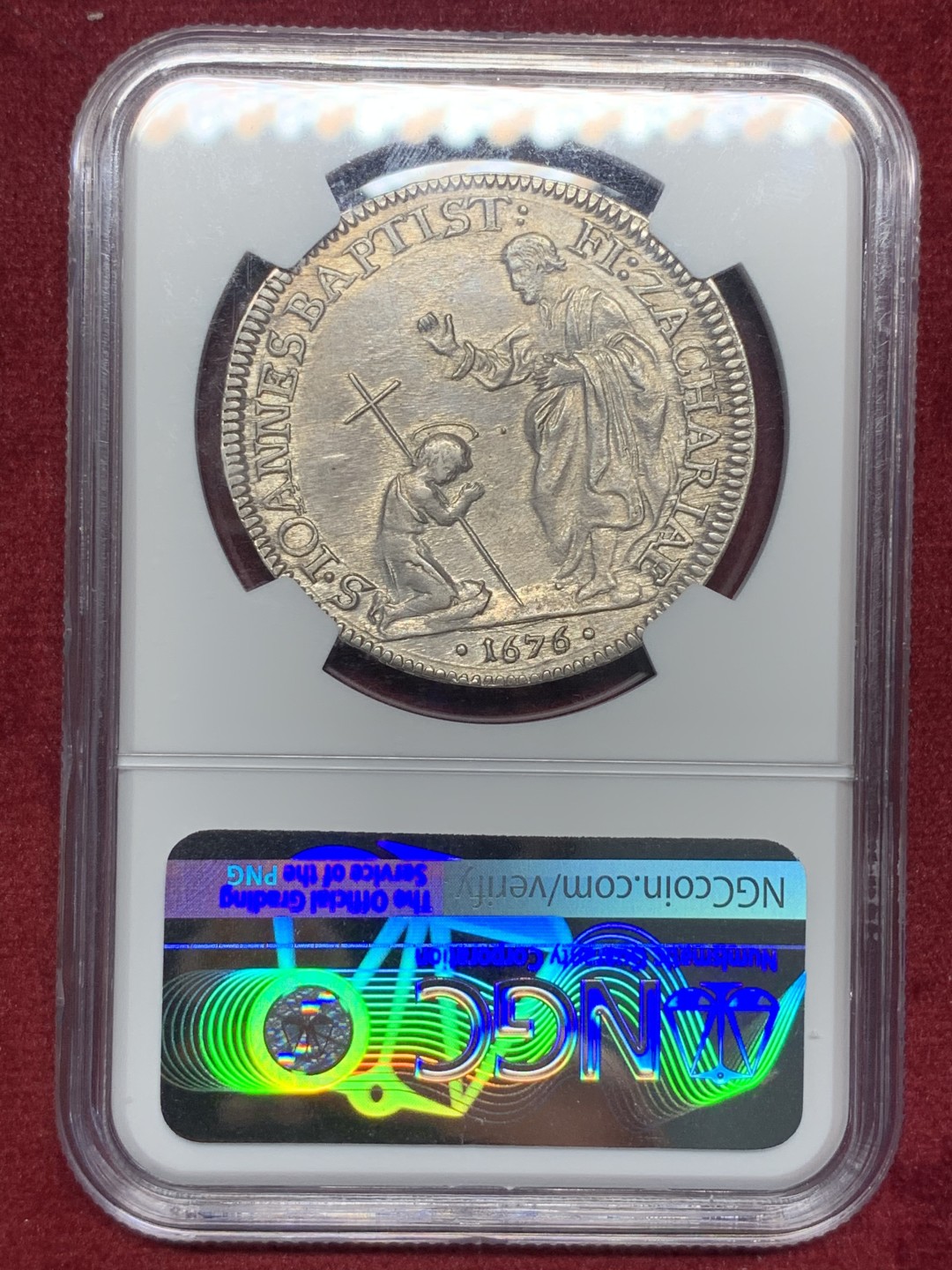 《竞宝斋》第76场-本周日，周一2场连拍（全场不限金额包邮） 唯一冠军 NGC MS63意大利托斯卡纳大公国1676年科西莫三世·德·美第奇1/2piastre。佛罗伦萨铸。单年版，19年一枚略差的裸币 2.7W成交