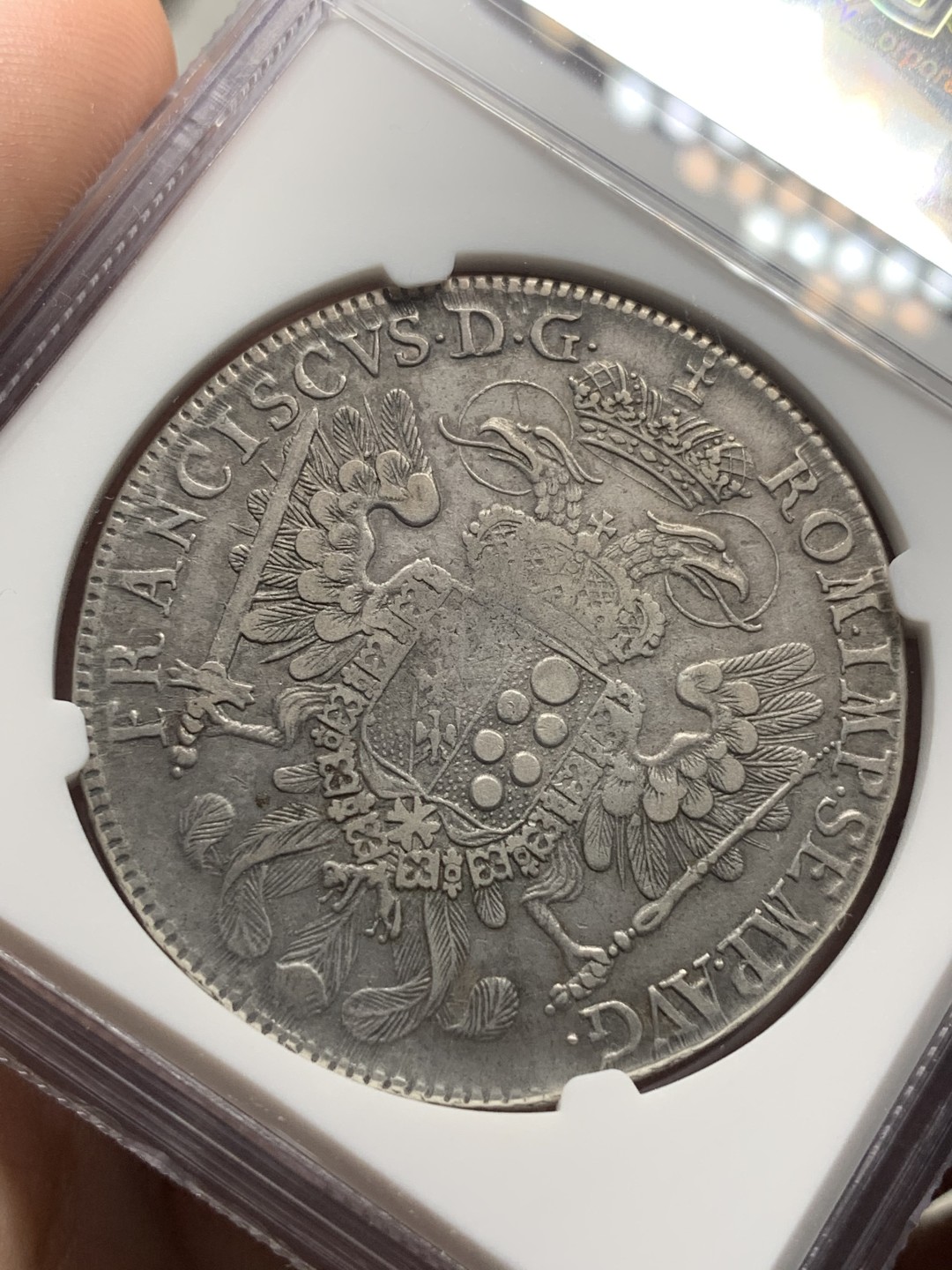 《竞宝斋》第76场-本周日，周一2场连拍（全场不限金额包邮） NGC-XF 德国纽伦堡 1763年泰勒大银币 老味道 可以砸了从新送评博分