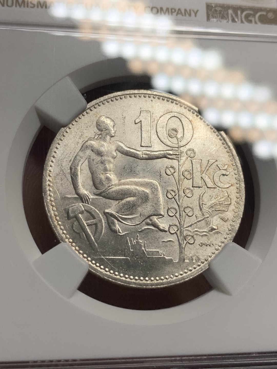 《竞宝斋》第76场-本周日，周一2场连拍（全场不限金额包邮） NGC-MS62 捷克斯洛伐克 1931年10克朗银币 少见品相 