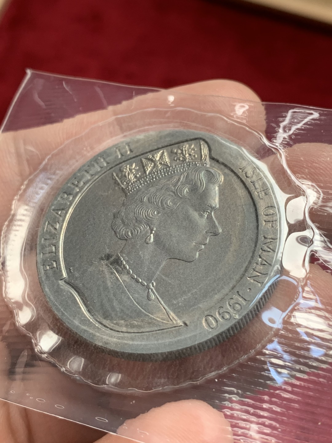 《竞宝斋》第76场-本周日，周一2场连拍（全场不限金额包邮） 马恩岛 1990年  黑便士镍币纪念 卡装 原包装