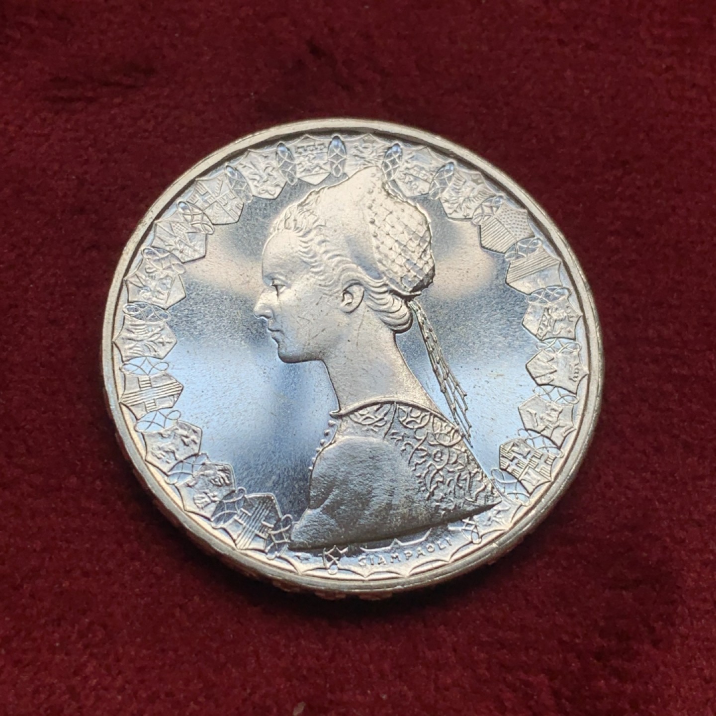 《竞宝斋》第76场-本周日，周一2场连拍（全场不限金额包邮） 1970R意大利500里拉银币，PL状态和光度很好