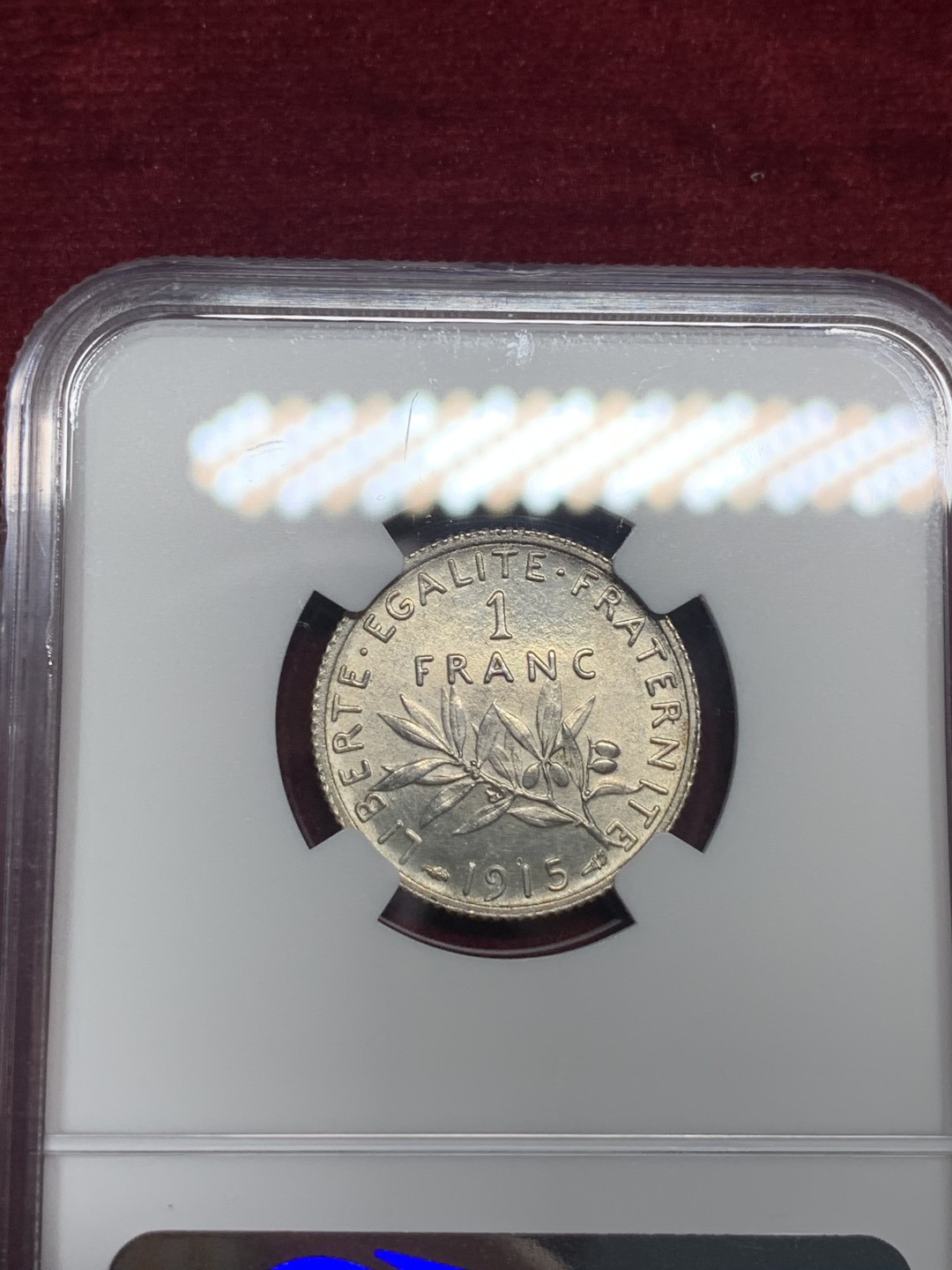 《竞宝斋》第76场-本周日，周一2场连拍（全场不限金额包邮） NGC-MS62 法国1915年 播种女神 1法郎银币 原光好品