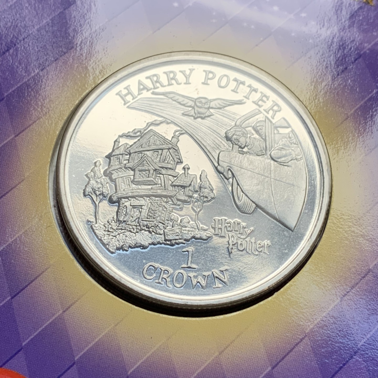 《竞宝斋》第76场-本周日，周一2场连拍（全场不限金额包邮） 2枚一组 原包装马恩岛2002年1克朗哈利波特纪念币2枚