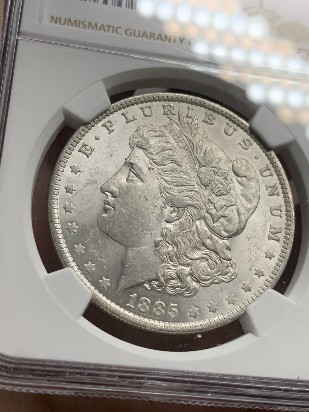 《竞宝斋》第76场-本周日，周一2场连拍（全场不限金额包邮） NGC-MS62 美国 1885-O年 摩根一元 大银币 顶级原光品