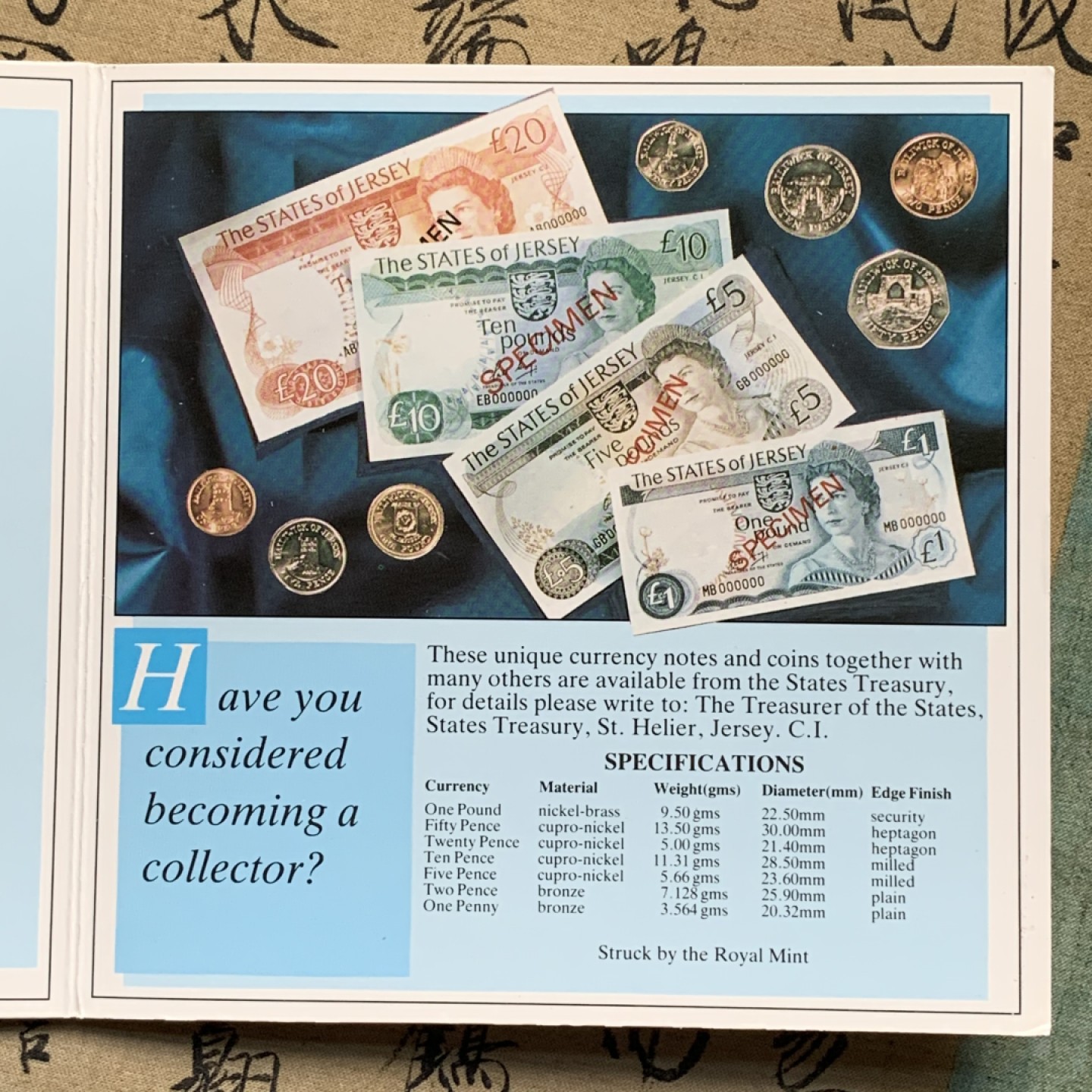 《竞宝斋》第76场-本周日，周一2场连拍（全场不限金额包邮） 泽西岛1987年清年份官方原装套币全套BU，KM#MS4