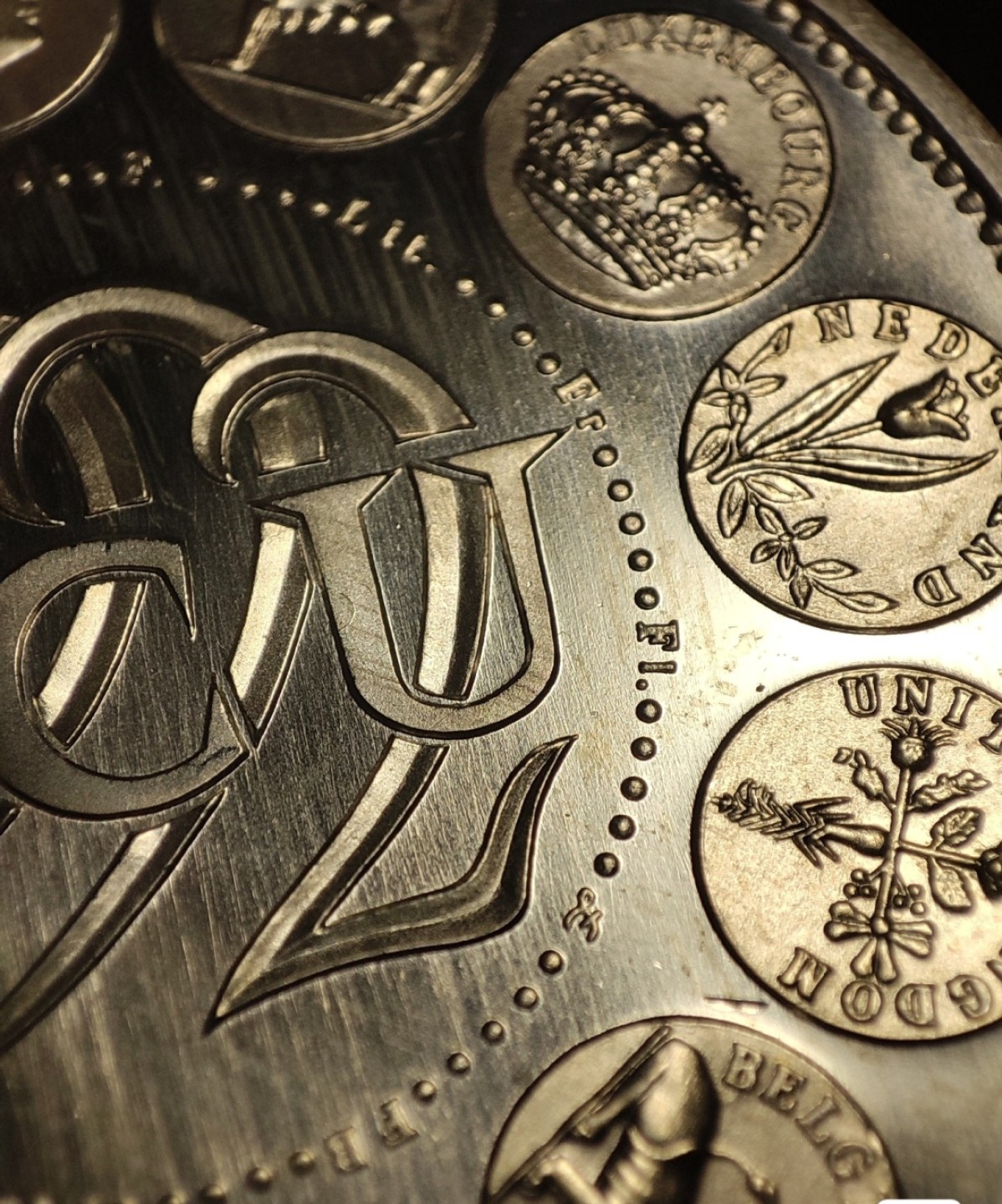 gush小明220721 法国玛丽安娜大银章40克925银 巴黎造币厂欧盟会议纪念，有点氧化非划痕