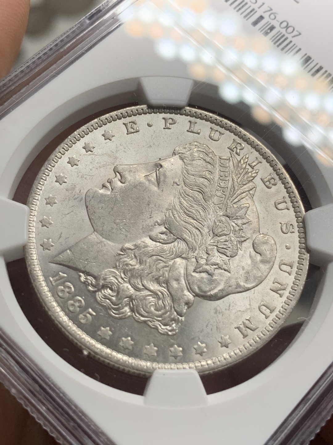 《竞宝斋》第76场-本周日，周一2场连拍（全场不限金额包邮） NGC-MS62 美国 1885-O年 摩根一元 大银币 顶级原光品